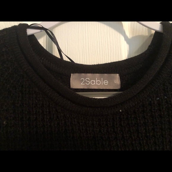 Dottie Couture 2Sable Black Waffle Weave Sweater - Picture 5 of 9